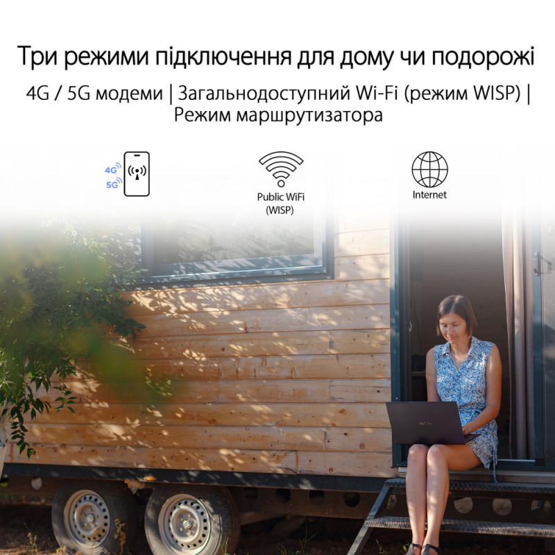 ASUS Маршрутизатор RT-AX57 GO AX3000, 1xGE LAN, 1xGE WAN, MESH EU-UK (90IG08N0-MU9C00)
