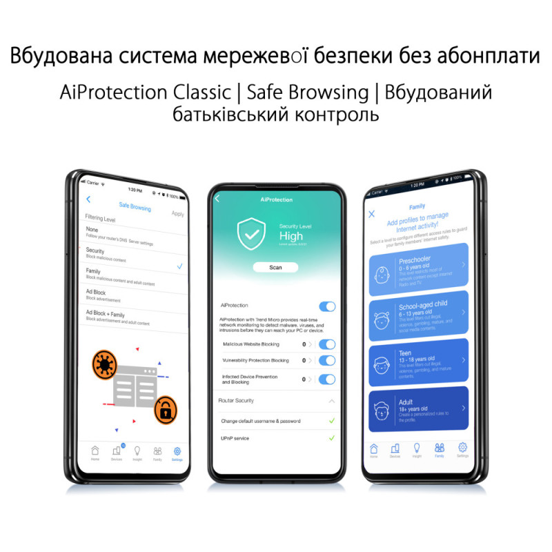 ASUS Маршрутизатор RT-AX57 GO AX3000, 1xGE LAN, 1xGE WAN, MESH EU-UK (90IG08N0-MU9C00)