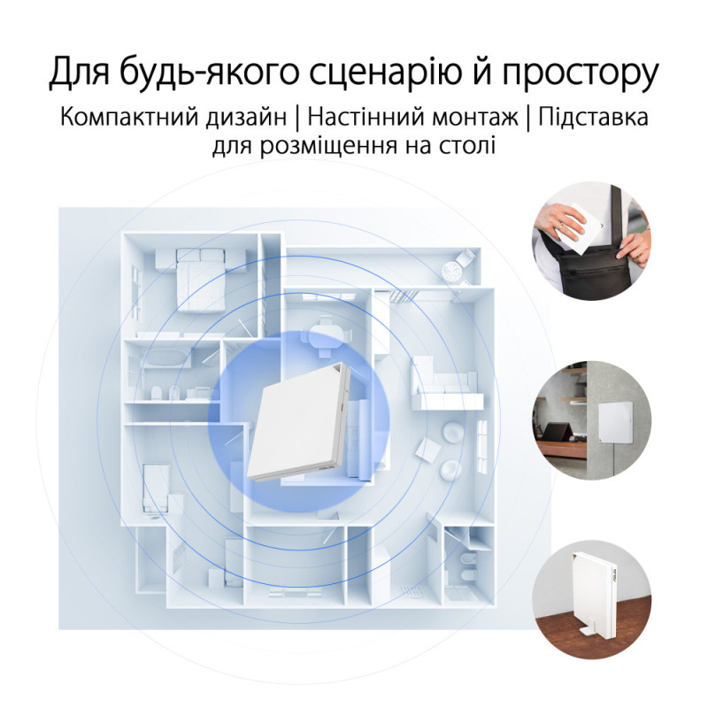 ASUS Маршрутизатор RT-AX57 GO AX3000, 1xGE LAN, 1xGE WAN, MESH EU-UK (90IG08N0-MU9C00)