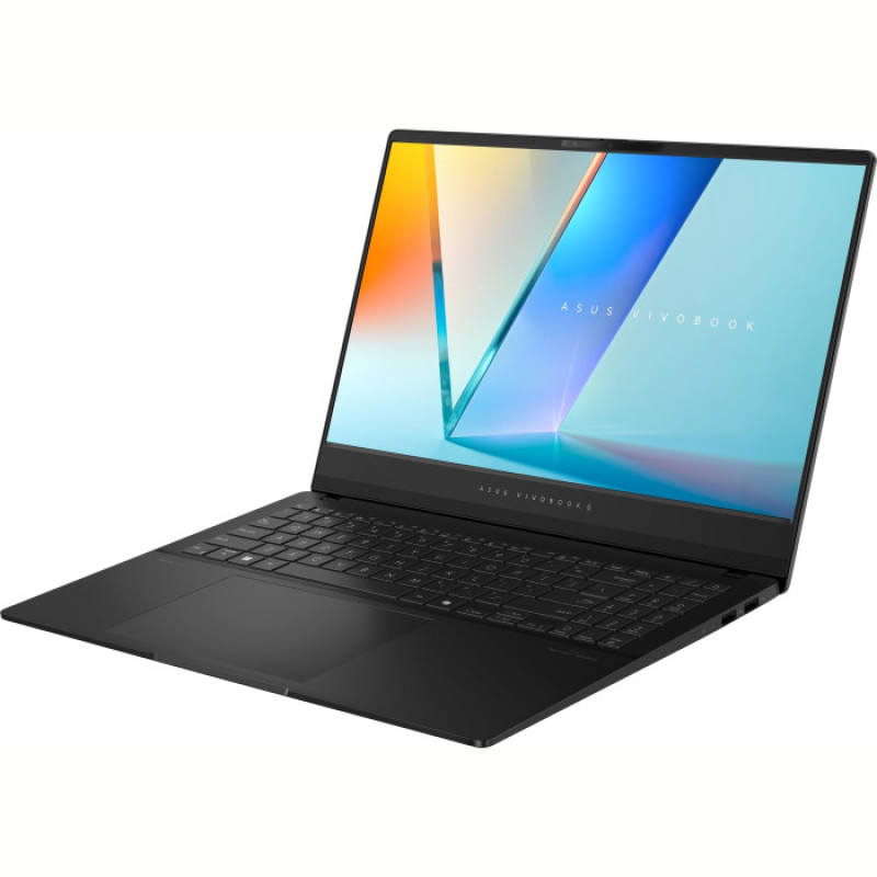 Ноутбук Asus Vivobook S 15 OLED M5506WA-MA017 (90NB14A2-M000Z0); 15.6" 3K (2880x1620) OLED глянцевый 120 Гц , AMD Ryzen AI 9 HX 370 (2.0 - 5.1 ГГц) , RAM 32 ГБ (Max 32 ГБ) , SSD 1 ТБ , AMD Radeon 890M Graphics , Без ОП , Wi-Fi , BT , Без ОС , MIL-STD 810H , TPM , металл , 1.5 кг , черный , подсветка клавиатуры