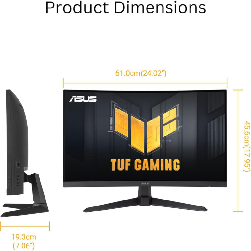 ASUS Monitor 27  TUF Gaming VG27VQM1B DVI, 2xHDMI, DP, MM, VA, 280Hz, 1ms, DCI-P3 90%, CURVED, AdaptiveSync (90LM0A81-B01170)
