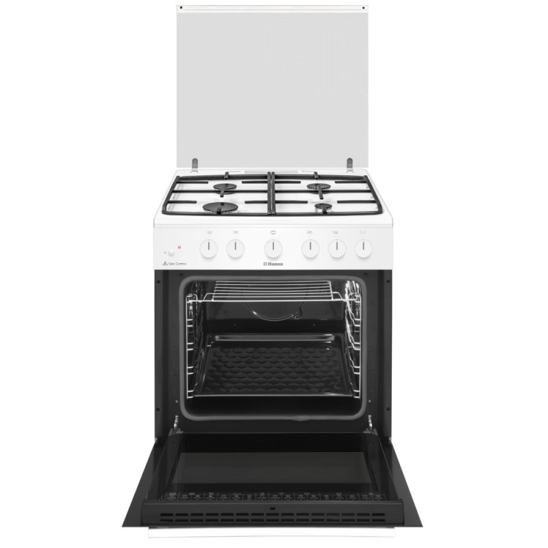 Hansa Плита газова, 71л, 60x60см, конвекція, чавун, білий (FCGW63193)