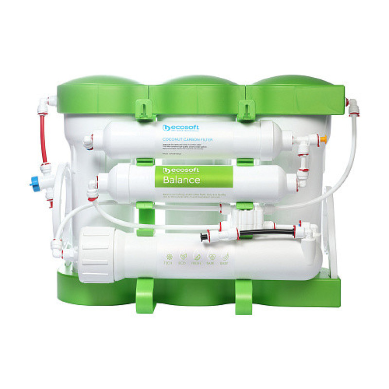 Ecosoft Фильтр обратного осмоса P'URE Balance, мембрана 75gpd DuPont, картридж Balance обогащает воду кальцием и магнием, дренаж 1:1 (MO675MPUREBALECO)