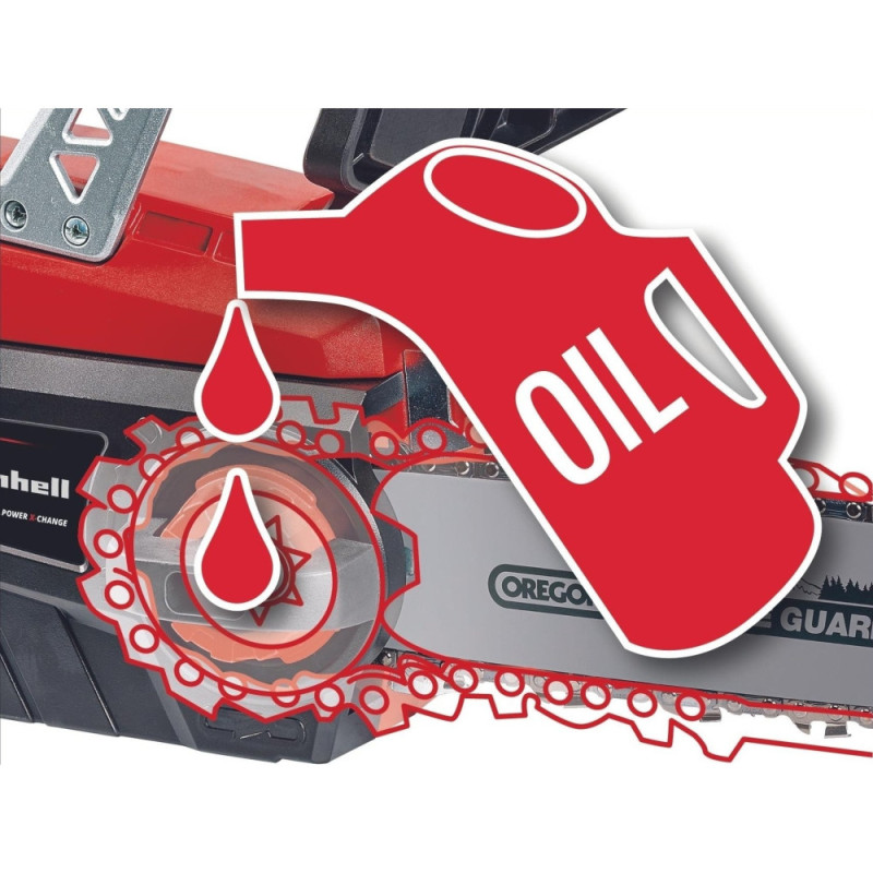 Einhell Cordless chainsaw GE-LC 18/25 Li Set, PXC, 18V, tire 25cm, 4.3m/s, battery. 3.0Ah and charger, additional chain, 3.6kg (4501777)