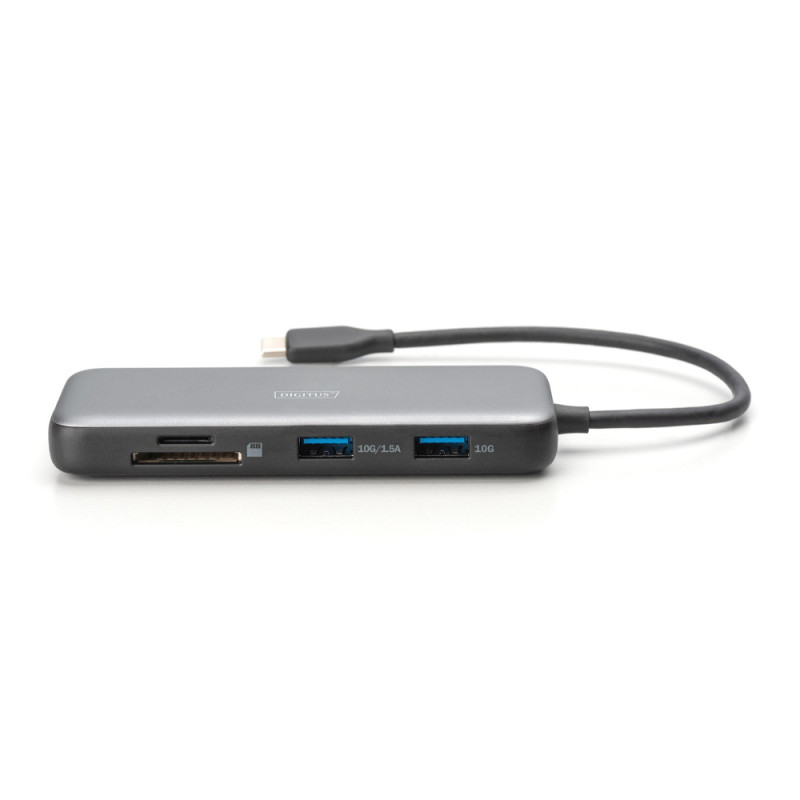 Digitus Док-станція DIGITUS USB-C > 2xHDMI/2xUSB-A/USB-C/SD/MicroSD/RJ54 (DA-70915)