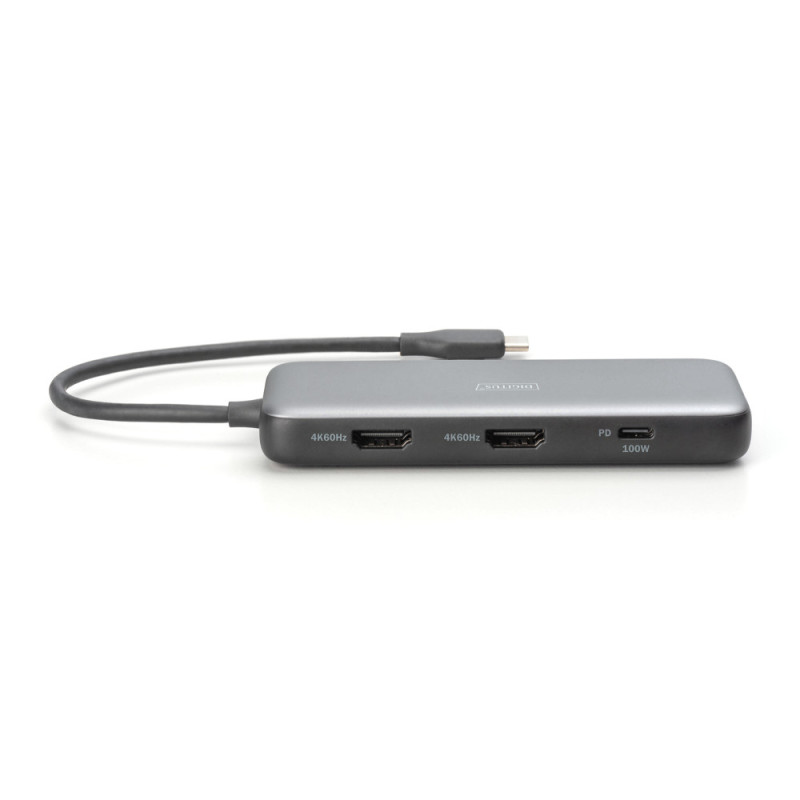 Digitus Док-станція DIGITUS USB-C > 2xHDMI/2xUSB-A/USB-C/SD/MicroSD/RJ54 (DA-70915)