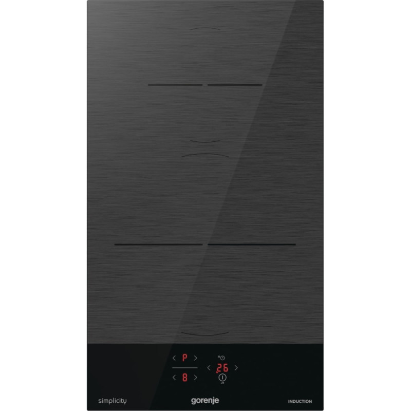 Gorenje Варильна поверхня індукційна, 30см, Доміно, PowerBoost, поєднання конфорок, чорний (GI3201SYBSC)