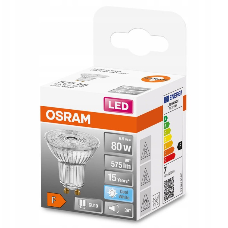 Osram Лампа LED GU10 6.9Вт 4000К 575Лм PAR16 (4058075453647)
