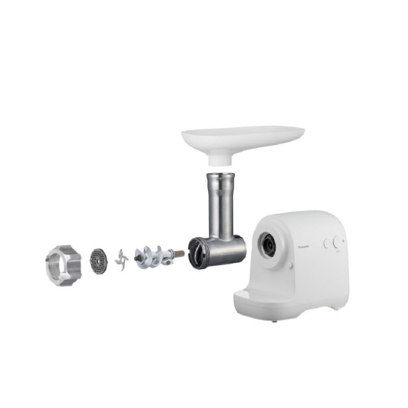 Panasonic grinder, 1700W, bowl-3L, 3 cutting plates, nozzle for kebbe, plastik, white (MK-GX1700WTQ)
