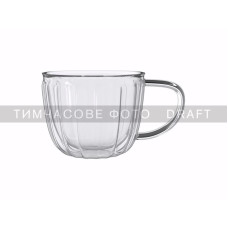 ARDESTO Double wall mug set with handles 350ml, 2pcs, borosilicate glass, transparent (AR2635BWN)