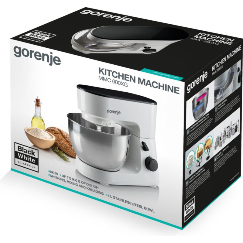 Gorenje kitchen machine 600W, cup-iron, case-plastic, nozzles-3, white (MMC600XG)