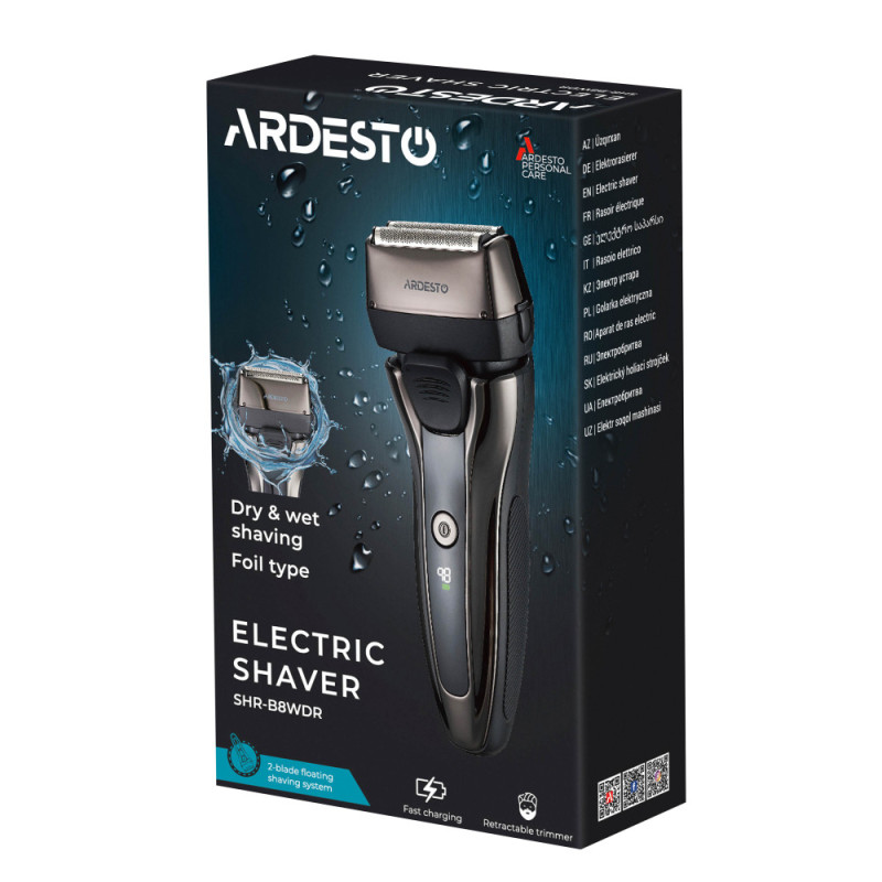 ARDESTO Electric shaver foil, 8V, Li-Ion, dry+wet, black (SHR-B8WDR)