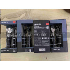 ARDESTO Cutlery set Gemini Spoleto, 16pcs, stainless steel, plastic, black (AR1916S)