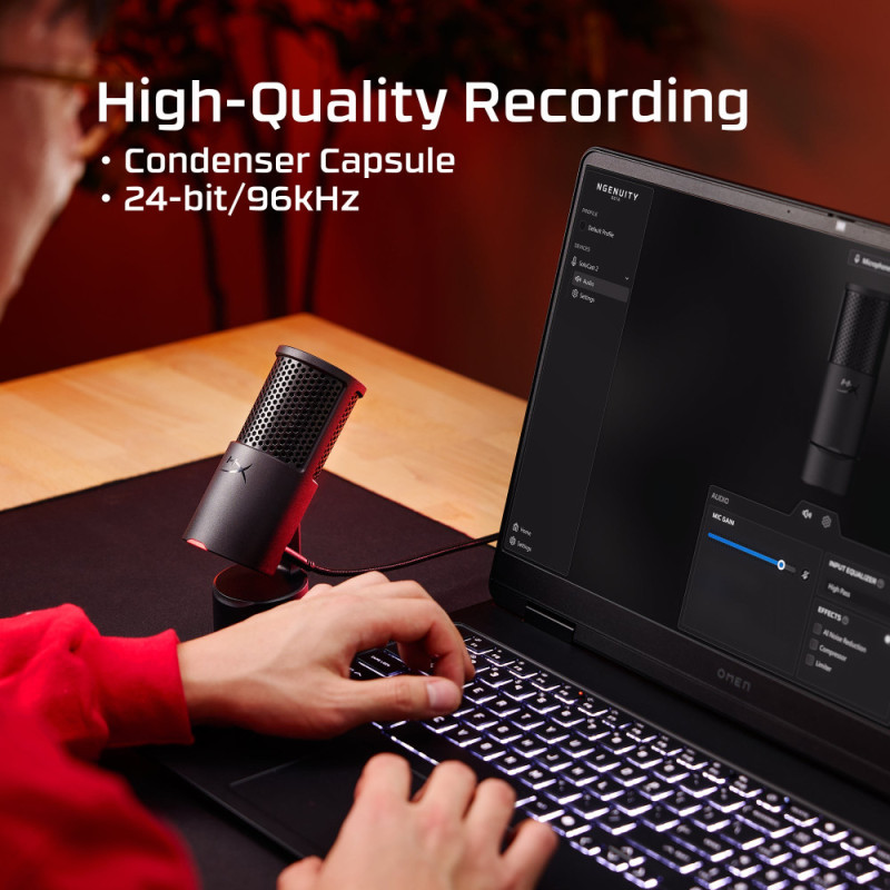 HyperX Мікрофон геймінговий SoloCast 2, Omni, USB-A, 2м, NGenuity, чорний (AR0A0AA)