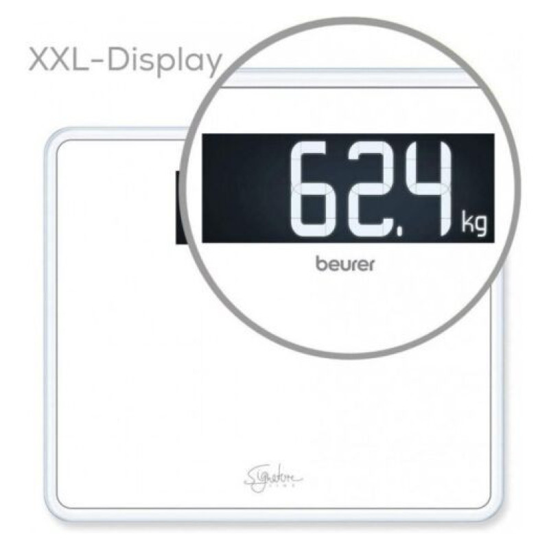 Beurer Scales for floor, 3хААА included, glass, white (GS_410_SIGNATURE_LINE_WH)