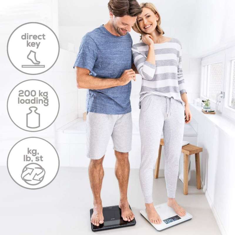 Beurer Scales for floor, 3хААА included, glass, white (GS_410_SIGNATURE_LINE_WH)