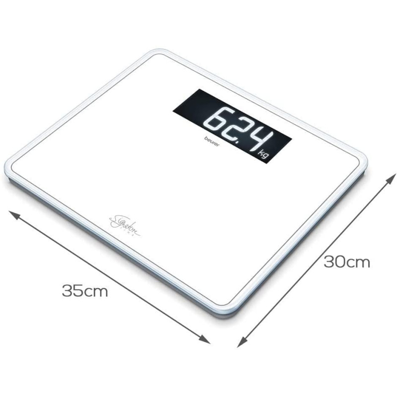 Beurer Scales for floor, 3хААА included, glass, white (GS_410_SIGNATURE_LINE_WH)