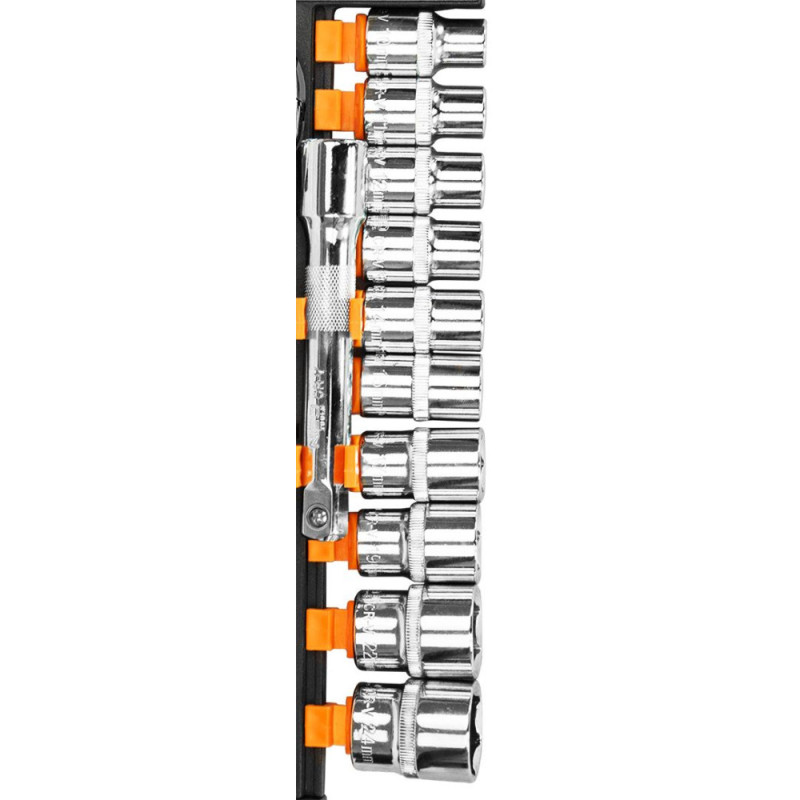 Neo Tools Набір торцевих головок, 12шт, 3/8", тріскачка 90 зубців, CrV (10-020N)