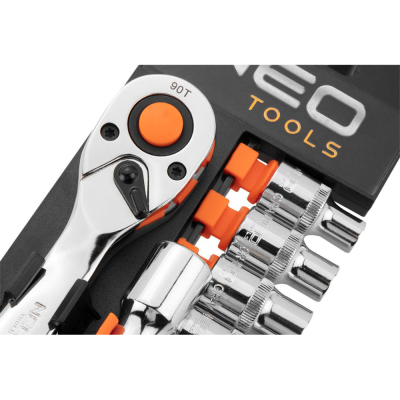 Neo Tools Набір торцевих головок, 12шт, 3/8", тріскачка 90 зубців, CrV (10-020N)