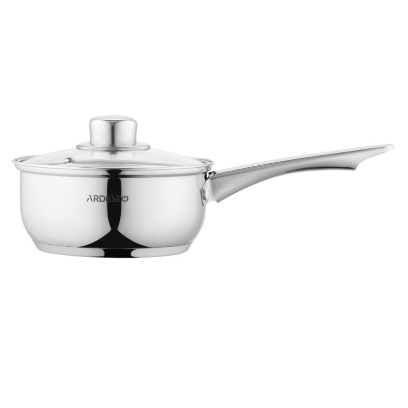 ARDESTO Saucepan Gemini Gourmet, glass lid, 1.2 l, stainless steel