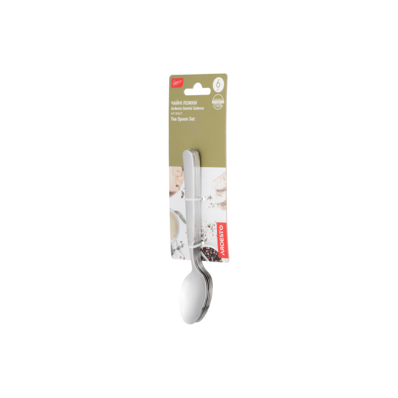 ARDESTO Teaspoons set Gemini Salerno , 6pcs, stainless steel (AR1906ST)