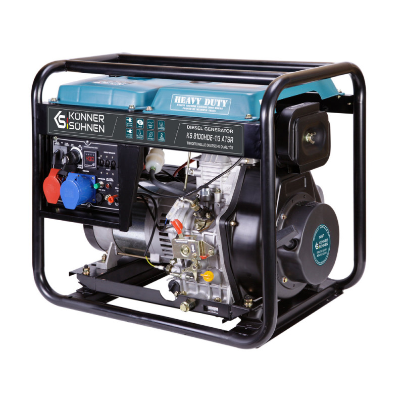 Könner & Söhnen Генератор дизельний KS 8100HDE-1/3 ATSR (EURO V), 230/400В, 5.5/6.0кВт, передстартовий підігрів, вихід ATS, 117кг (KS8100HDE-1/3ATSR)