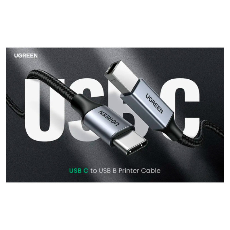 Кабель для принтера USB-C 2.0 to BM 1.0m black Ugreen (45034)