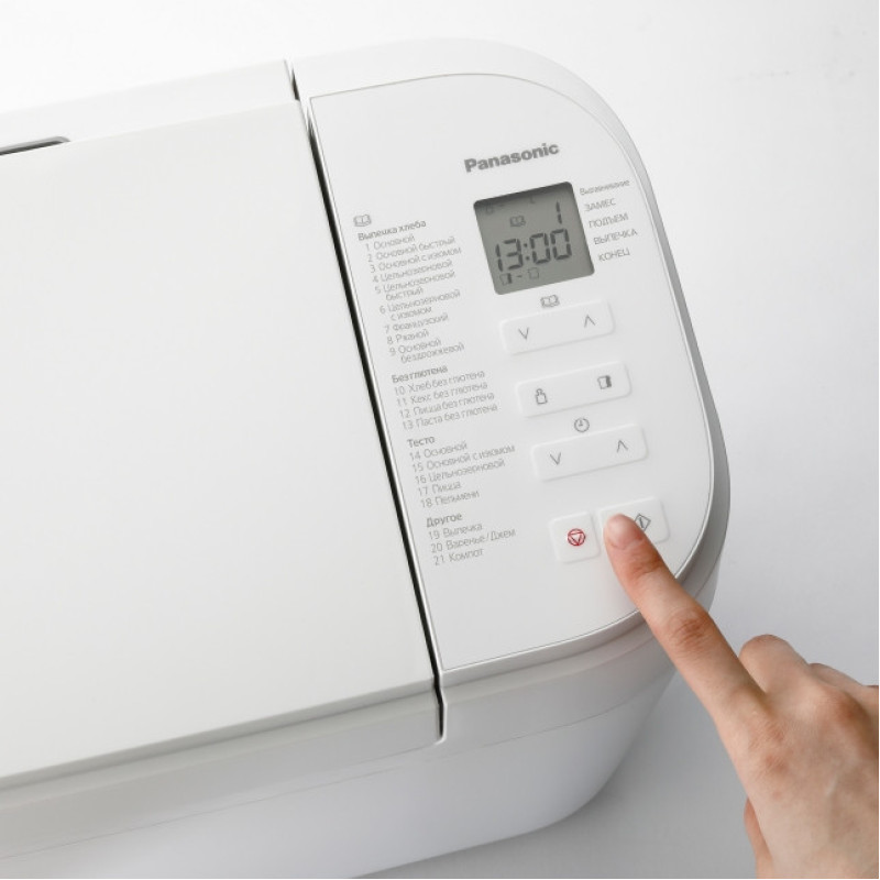 Panasonic bread maker 550W, programs-21, max weight -1.25kg, form-rectangle, plastic, white (SD-B2510WTS)