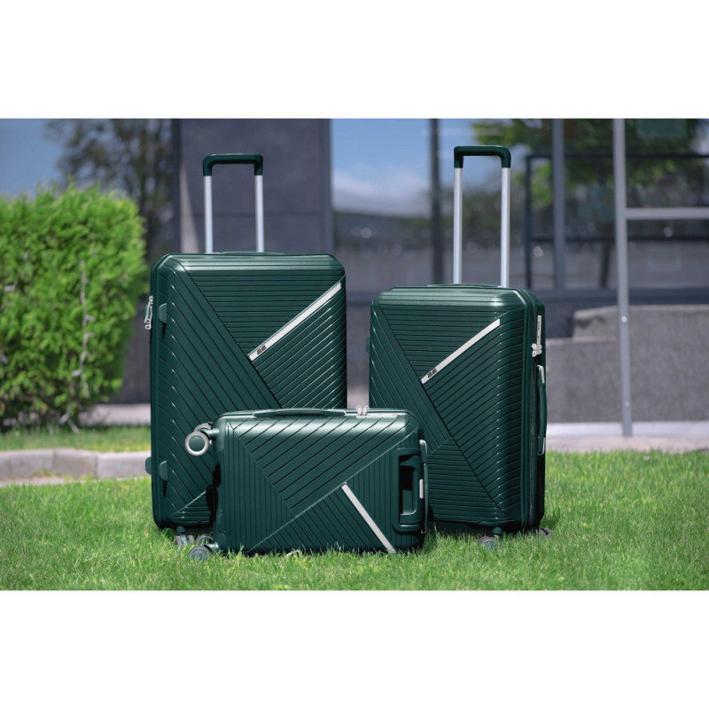 2E PP TROLLEY LUGGAGE SET 3IN1 SIGMA, EMERALD GREEN (2E-SPPS-SET3-EG)