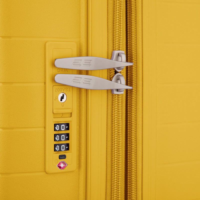 2E Suitcase Small, Aero, polypropylen, 35/44 L, TSA, 4 wheels, EXP, amber yellow (2E-SPP-AERO-S-AY)