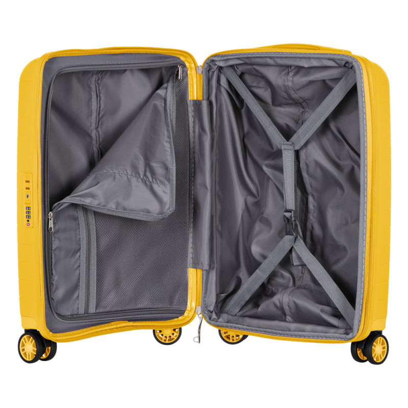2E Suitcase Small, Aero, polypropylen, 35/44 L, TSA, 4 wheels, EXP, amber yellow (2E-SPP-AERO-S-AY)