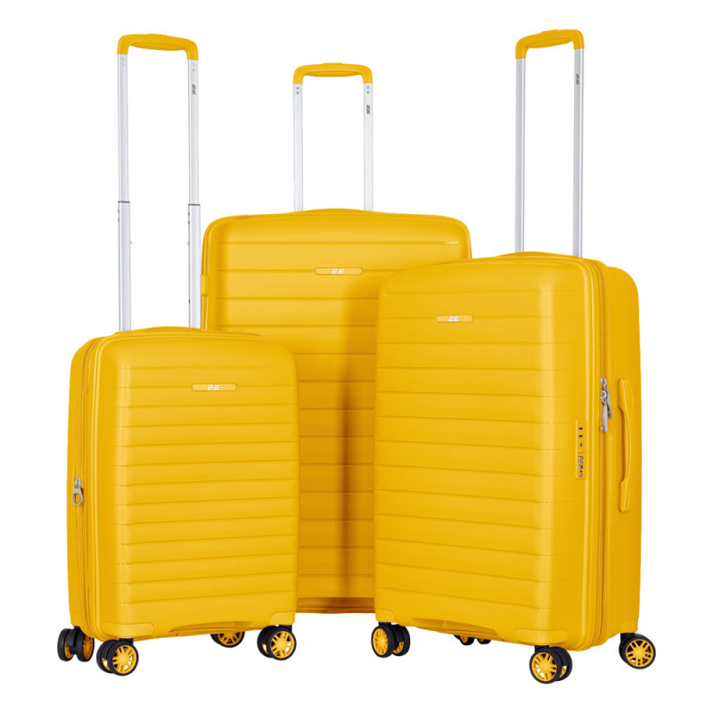 2E Suitcase Small, Aero, polypropylen, 35/44 L, TSA, 4 wheels, EXP, amber yellow (2E-SPP-AERO-S-AY)