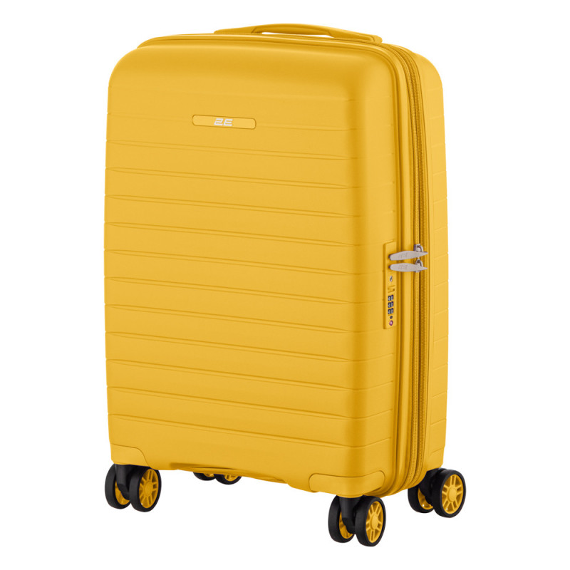 2E Suitcase Small, Aero, polypropylen, 35/44 L, TSA, 4 wheels, EXP, amber yellow (2E-SPP-AERO-S-AY)