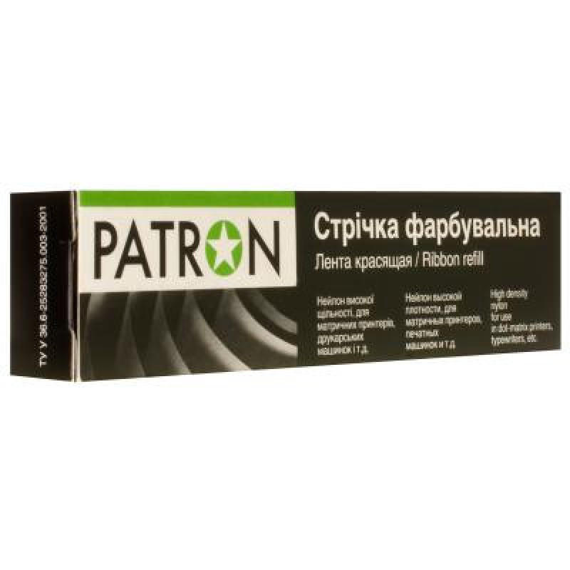 Лента к принтерам 13мм х 12м (К) Patron (RIB-PN-12.7x12-К-B (K/R))