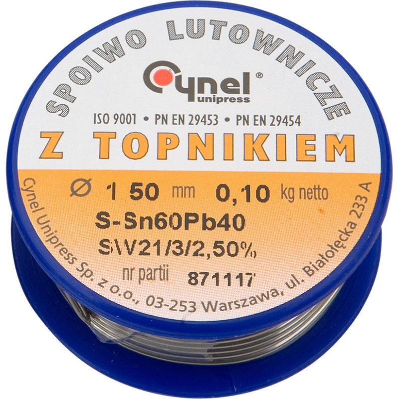 Topex soldering kit, solder 1.5mmx100g Sn60Cu40, 30ml rosin (44E731)