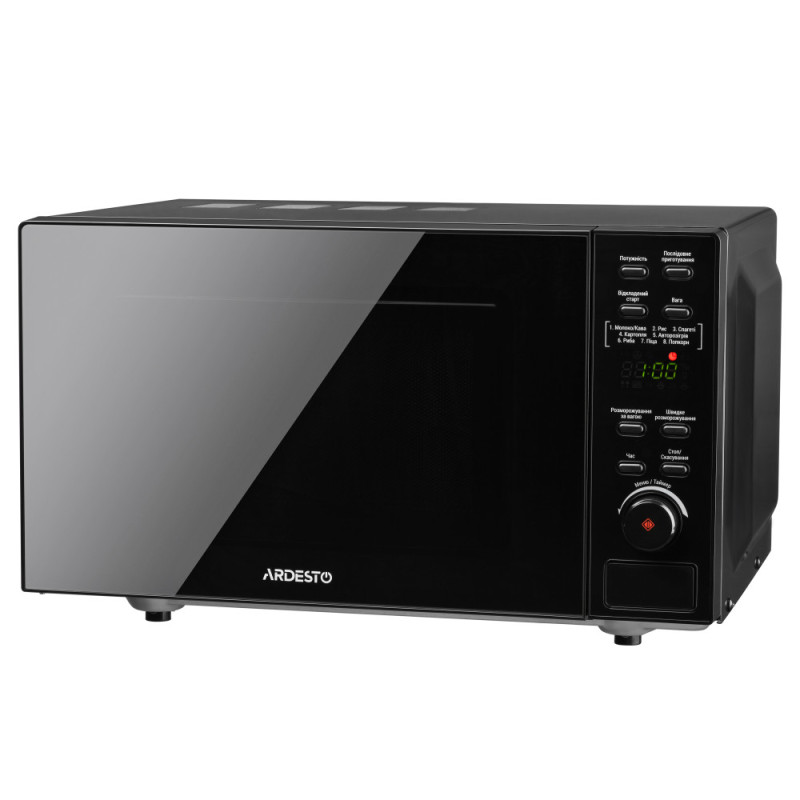ARDESTO Microwave oven, 20L, electronic control, 800W, display, button opening, w/o turntable, black (GO-E865B)