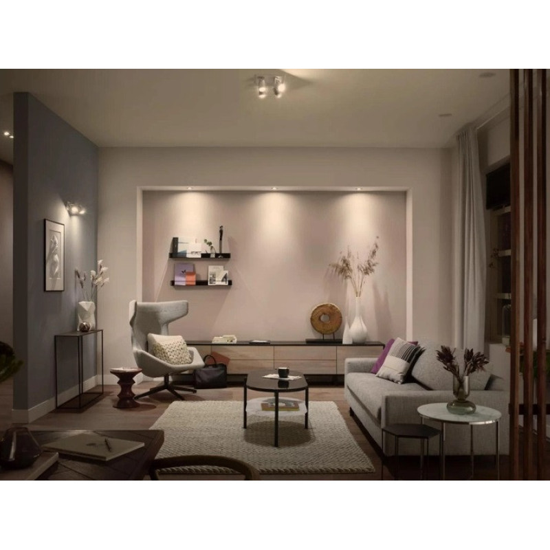 Philips Hue Лампа розумна GU10, 5W(50Вт), 2200K-6500K, Tunable white, ZigBee, Bluetooth, димування, 2шт (929001953310)