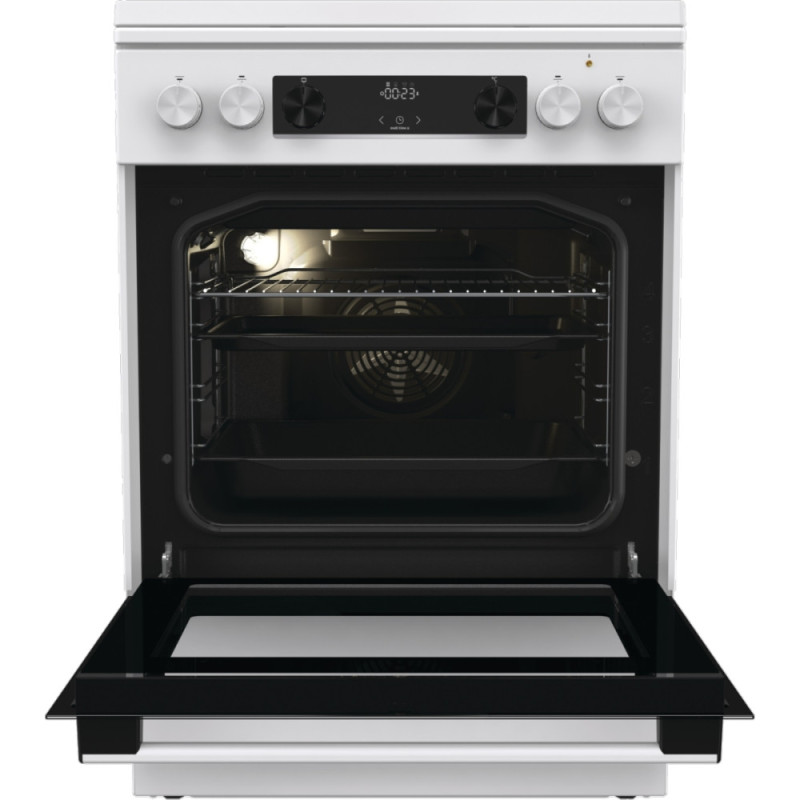 Gorenje Плита комби, 71л, 60x60см, дисплей, IconLed, чугун, белый (GK6C5WF)