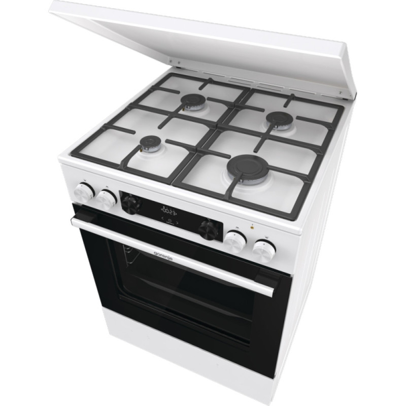 Gorenje Плита комби, 71л, 60x60см, дисплей, IconLed, чугун, белый (GK6C5WF)