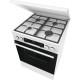 Gorenje Плита комби, 71л, 60x60см, дисплей, IconLed, чугун, белый (GK6C5WF)