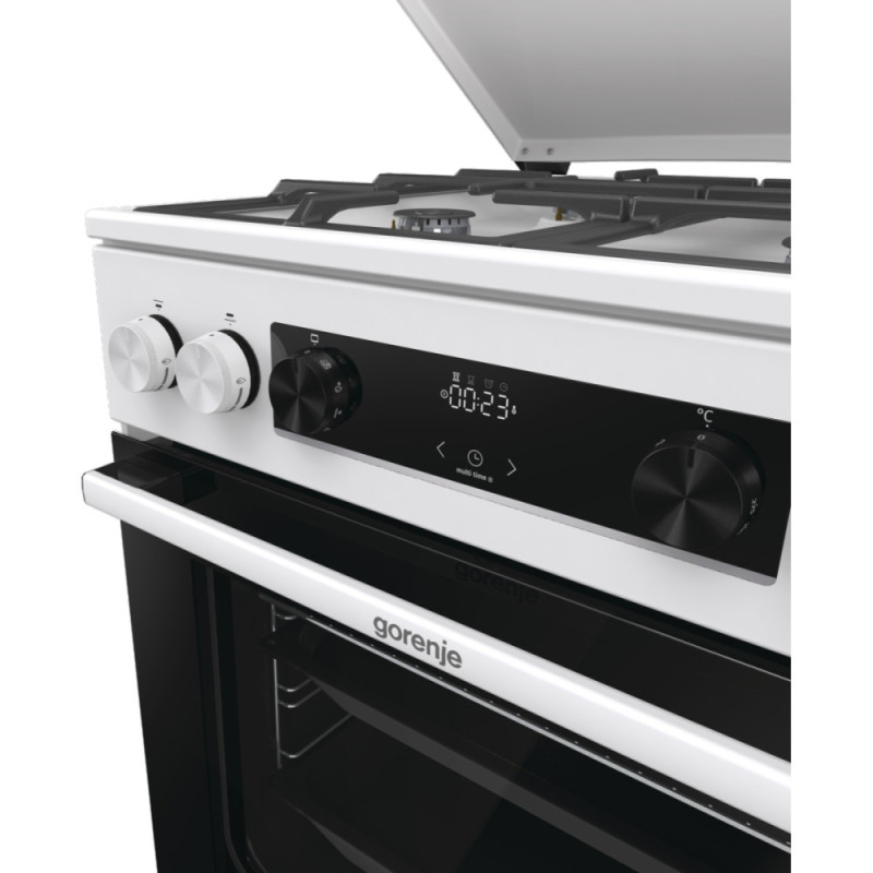 Gorenje Плита комби, 71л, 60x60см, дисплей, IconLed, чугун, белый (GK6C5WF)