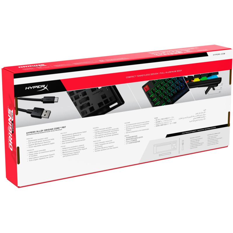HyperX Кeyboard Alloy Origins Core PBT Aqua USB RGB ENG/RU Black (639N9AA)