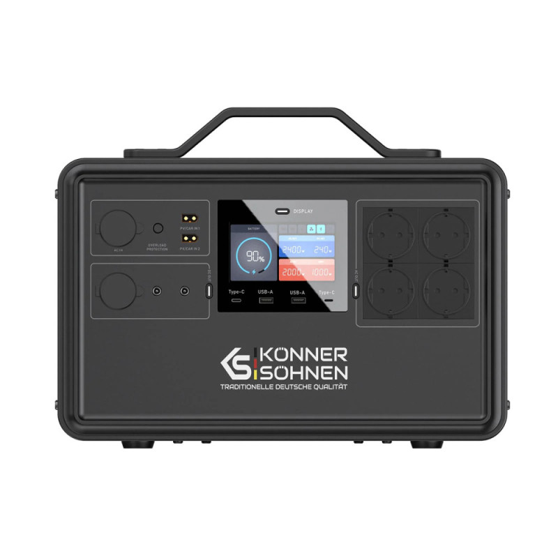 Könner & Söhnen Портативна електростанція Konner&Sohnen KS 2400PS, 2400Вт, 2240Вт/год, LifePo4, Bluetooth, 25.9кг (KS2400PS)
