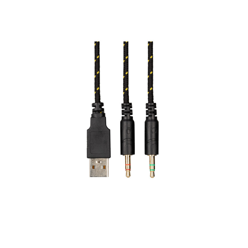 2E Gaming Гарнитура игровая HG340, mini-jack/dual 3.5mm, RGB, 2м, жёлтый (2E-HG340YW)