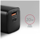 Зарядное устройство AXAGON 1xUSB QC3.0 + 1xUSB-C PD20W black (ACU-PQ20)