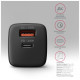 Зарядное устройство AXAGON 1xUSB QC3.0 + 1xUSB-C PD20W black (ACU-PQ20)