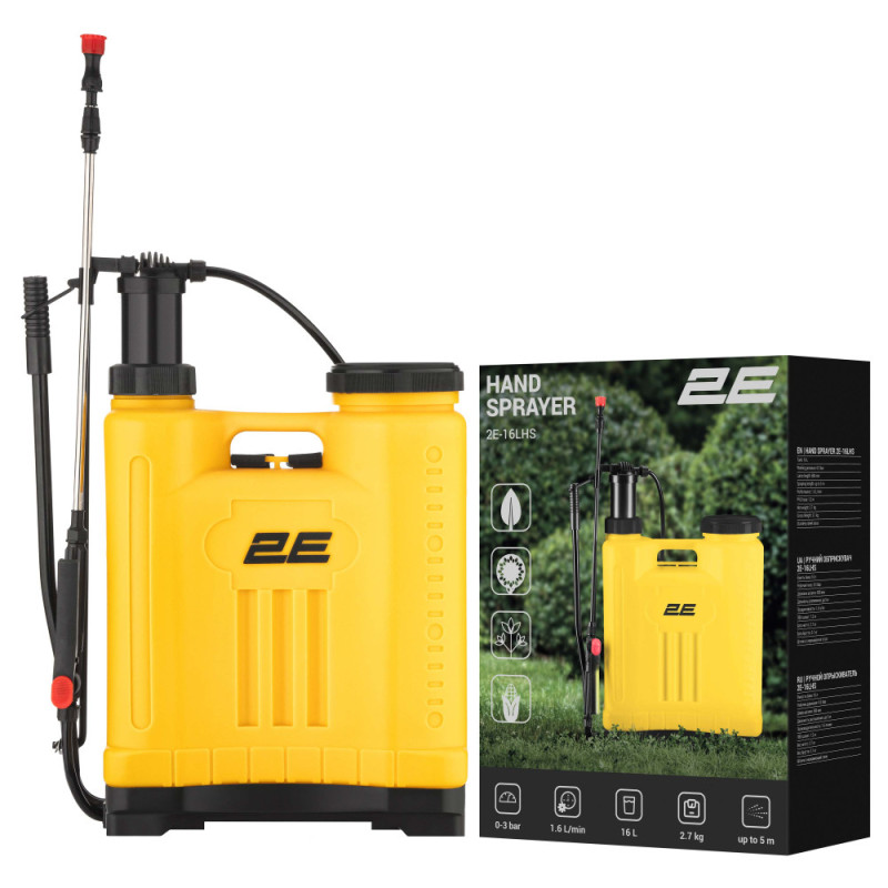 2E Обприскувач ручний AquaSpray 16LM 16л 3бар 1.6л·хв 2.7кг (2E-16LHS)