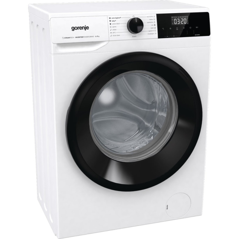 Gorenje Пральна машина фронтальна, 7кг, 1400, A+++, 47см, дисплей, пара, інвертор, білий (WNHEI74SAS)