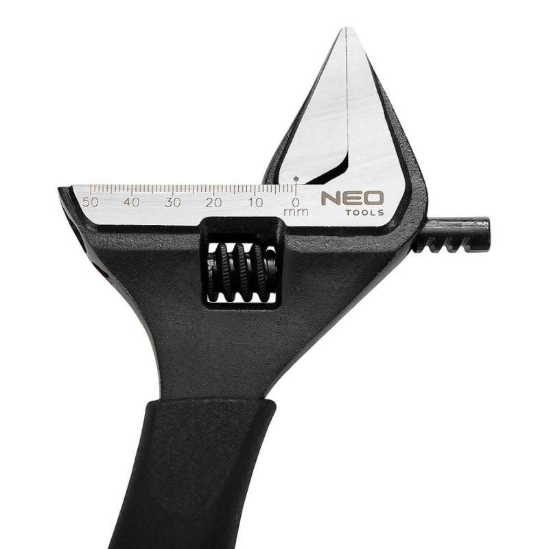 Neo Tools Ключ разводной 250 мм, 0-50мм, сталь CrV, DиN 3117, прорезиненная рукоятка (03-016)