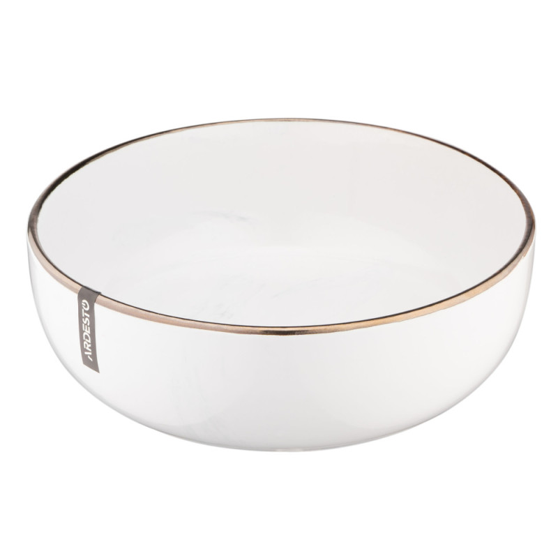 ARDESTO Soup plate Marmo, 19 cm, white, ceramics (AR2919MRBW)